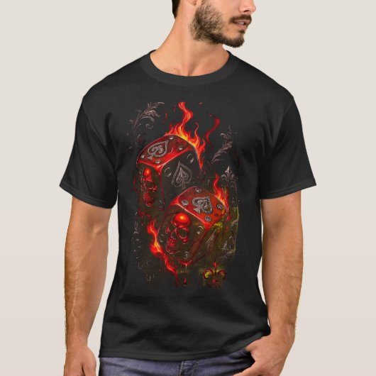 Flaming Skull Dice - High Stakes Rebel Graphic T-Shirt (Vorderseite)