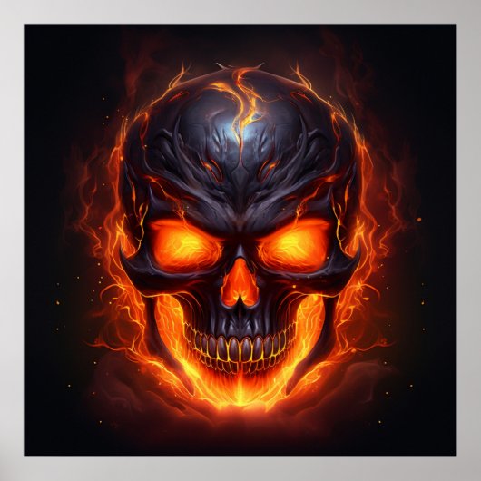 Flaming Skull Fury Poster (Vorne)