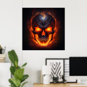 Flaming Skull Fury Poster (Heimbüro)