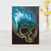 Flaming Skull Geburtstag Karte (Gelbe Blume)