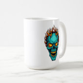 Flaming Skull Graphic Vintage Style, Halloween Kaffeetasse (VorderseiteRechts)