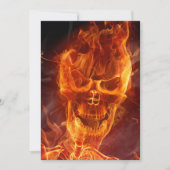 Flaming Skull Halloween Einladung mit blutigem Tex (Vorderseite)