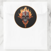 Flaming Skull Heavy Metal Rock Band Sticker Pro  (Tasche)