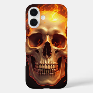 Flaming Skull iPhone 16 Fall Hülle