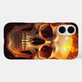 Flaming Skull iPhone 16 Fall Case-Mate iPhone Hülle (Rückseite (Horizontal))