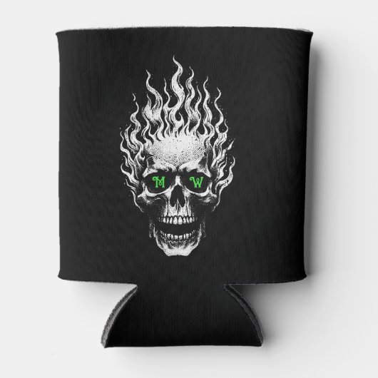 Flaming Skull Personalized Dosenkühler (Vorderseite)