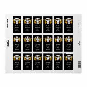 Flaming Skull Pirate Label Adressaufkleber (Vorne)