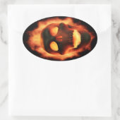 Flaming-Skull-Stickers Ovaler Aufkleber (Tasche)