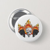 Flaming Skulls Button (Vorne & Hinten)