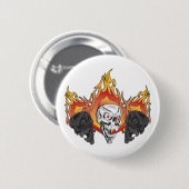Flaming Skulls Button (Vorne & Hinten)