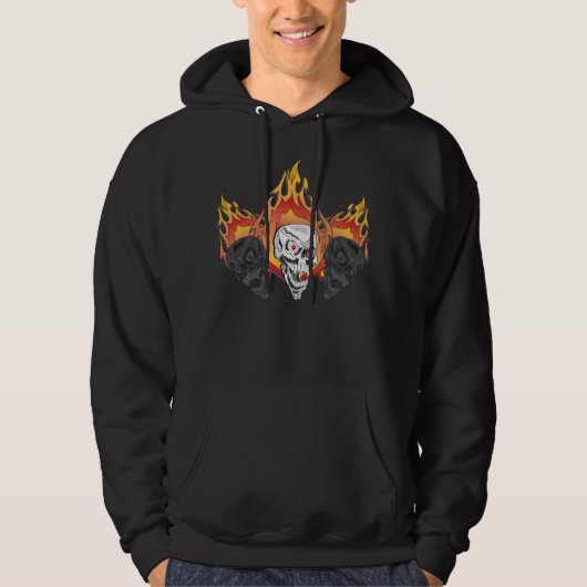 Flaming Skulls Halloween Hoodie (Vorderseite)