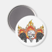 Flaming Skulls Magnet (Vorderseite/Rückseite)