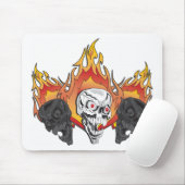 Flaming Skulls Mousepad (Mit Mouse)