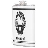 Flaming Skulls Personalized Flachmann (Links)
