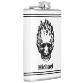 Flaming Skulls Personalized Flachmann (Rechts)