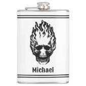 Flaming Skulls Personalized Flachmann (Vorderseite)