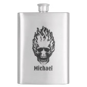 Flaming Skulls Personalized Flachmann (Vorderseite)