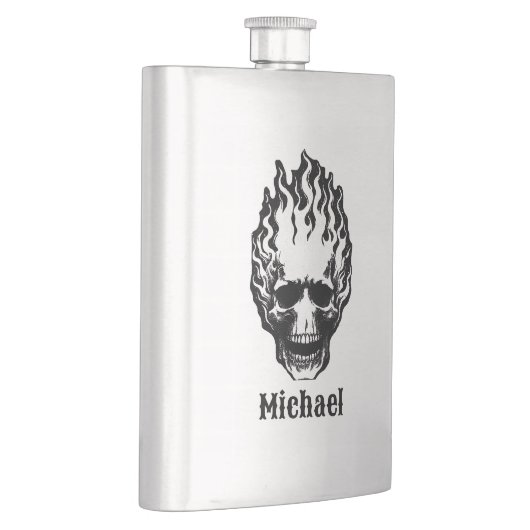 Flaming Skulls Personalized Flachmann (Rechts)