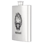 Flaming Skulls Personalized Flachmann (Links)
