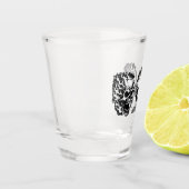 Flaming Skulls Personalized Schnapsglas (Links)