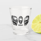 Flaming Skulls Personalized Schnapsglas (Vorderseite)