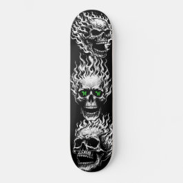 Flaming Skulls Personalized Skateboard