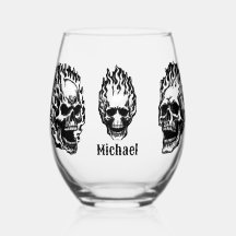Flaming Skulls Personalized