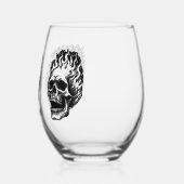 Flaming Skulls Personalized Weinglas Ohne Stiel (Links)