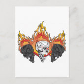 Flaming Skulls Postkarte (Vorderseite)