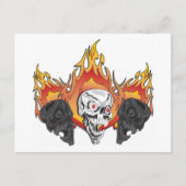 Flaming Skulls Postkarte (Vorderseite)