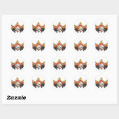 Flaming Skulls Runder Aufkleber (Blatt)