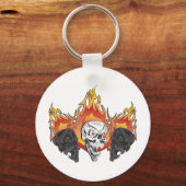 Flaming Skulls Schlüsselanhänger (Vorderseite)