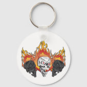 Flaming Skulls Schlüsselanhänger (Vorderseite)