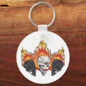 Flaming Skulls Schlüsselanhänger (Vorderseite)