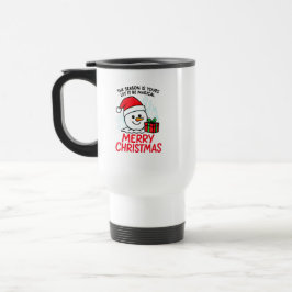 Flaming Snowman Christmas Leak-Proof Insulated gif Reisebecher