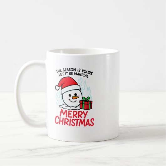 Flaming Snowman Merry Christmas Mug Funny Holiday Kaffeetasse (Links)