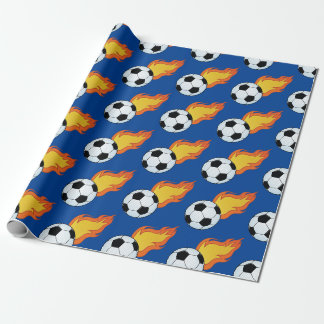 Flaming Soccer Ball Geschenkpapier