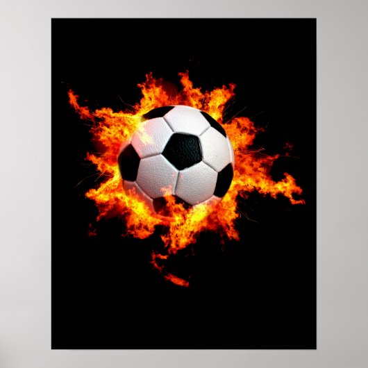 Flaming Soccer Ball Poster (Vorne)