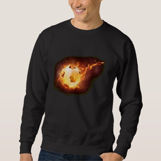 Flaming Soccer Futbol Ball Sweatshirt (Vorderseite)