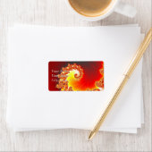 Flaming Tentacle - Fraktal Kunst Adressaufkleber (Insitu)