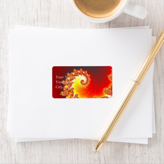 Flaming Tentacle - Fraktal Kunst Adressaufkleber (Insitu)