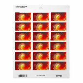 Flaming Tentacle - Fraktal Kunst Adressaufkleber (Vorne)