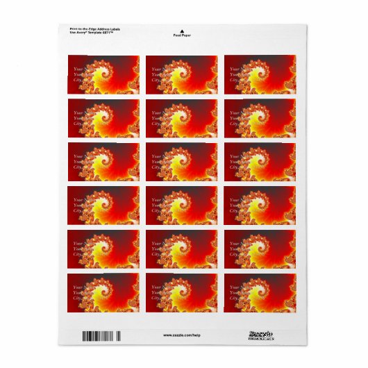 Flaming Tentacle - Fraktal Kunst Adressaufkleber (Vorne)