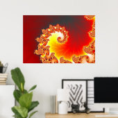 Flaming Tentacle - Fraktal Kunst Poster (Heimbüro)