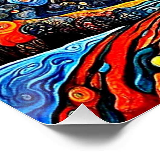 Flaming Volcano Poster (Ecke)