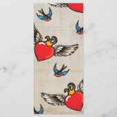 Flaming Winged Heart Tattoo Hochzeit Einladungen (Rückseite)