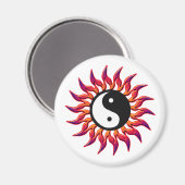 Flaming Yin Yang Sun Magnet (Vorderseite/Rückseite)