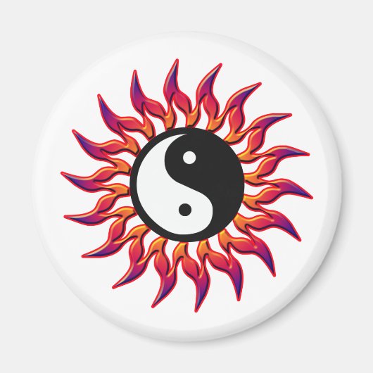 Flaming Yin Yang Sun Magnet (Vorne)