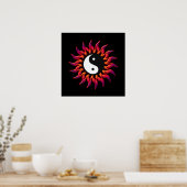 Flaming Yin Yang Sun Poster (Küche)