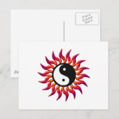 Flaming Yin Yang Sun Postkarte (Vorne/Hinten)
